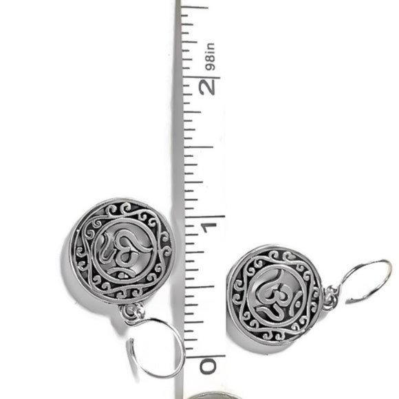 Mandala Disk Zen Mantra Earrings - Picture 7 of 7